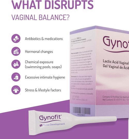 Gynofit Vaginal Health Bundle | pH-Balancing Cleansing Lotion & Lactic Acid Gel (12 Count) - Gynecologist Recommended Daily Intimate Care