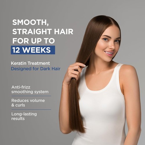 KATIVA Brazilian Keratin Hair Straightening Treatment - 12 Weeks of Smooth, Frizz-Free Brunette Hair | Hyaluronic Acid & Argan Oil, Formaldehyde Free