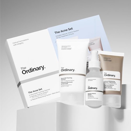 The Ordinary Acne Set - 3-Step Skin Regimen with Cleanser, Salicylic Acid & Moisturizer | Skin Care Essentials