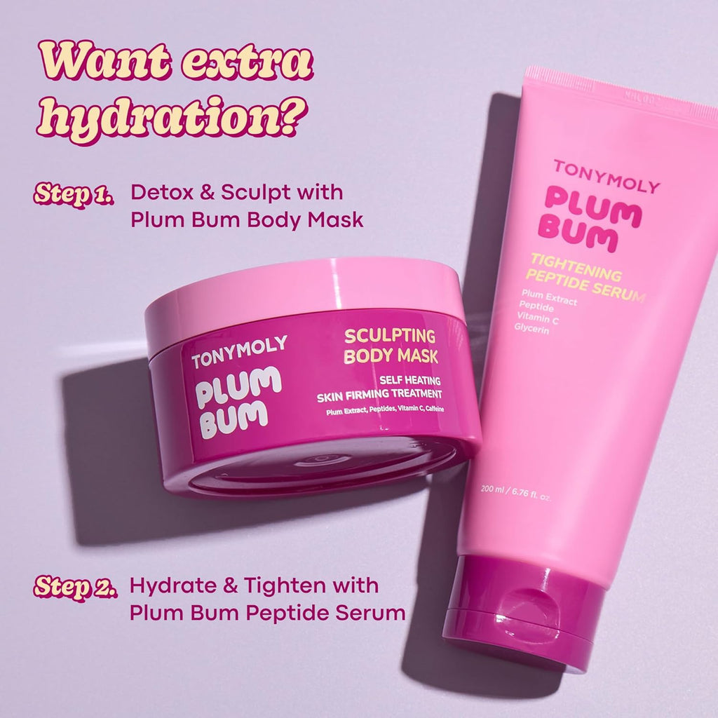 TONYMOLY Plum Bum Tightening Serum - Firming & Hydrating Body Treatment with Plum Extract, 6.76 fl oz