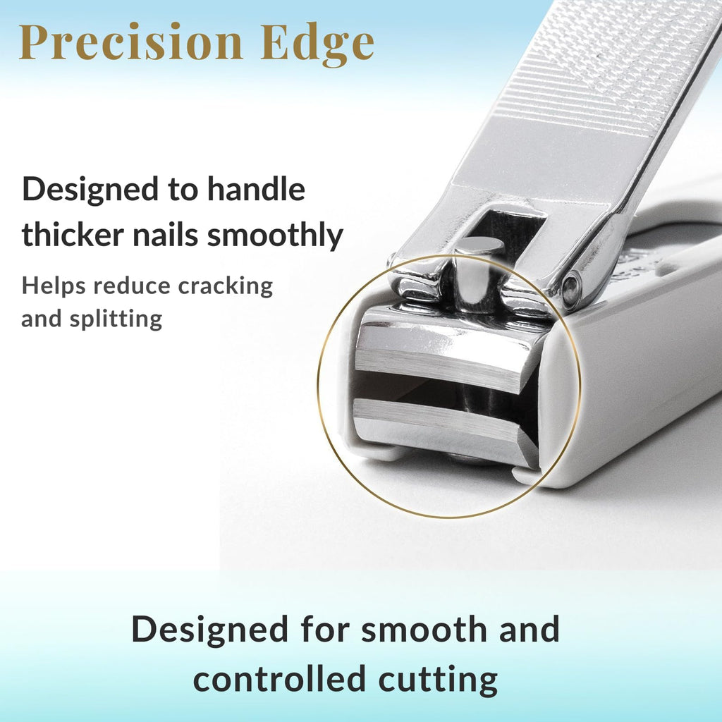 Wablade Japanese Nail Clippers, Made in Seki Japan, Curved Carbon Steel Edge, Removable Nail Catcher with Built-in Nail File, Fingernail & Toenail Grooming Tool, Compact Travel Design (Maiko)