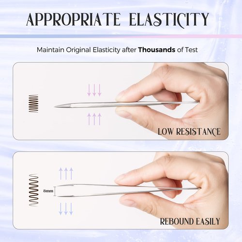 Lash Tweezers for Eyelash Extensions, Lankiz Eyelash Tweezers for Lash Extensions Stainless Steel Straight and Curved Volume Lash Tweezers Set Kit (3PCS-White)