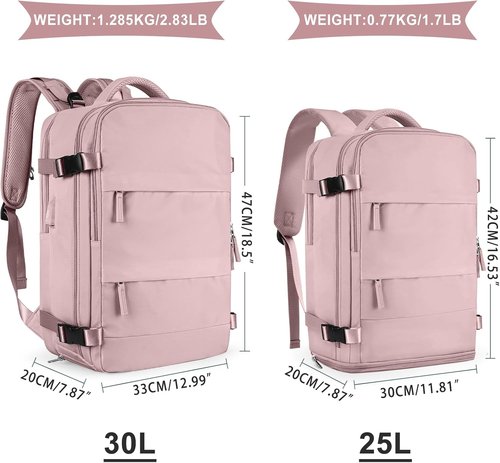 Coowoz Travel Backpack - Waterproof Hiking Rucksack for Men & Women | Casual Daypack in Pink & Purple