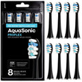 AquaSonic Genuine Proflex Replacement Brush Heads | ADA Accepted | for Whiter Teeth & Gum Care | Compatible with Many AquaSonic Toothbrush Handles (8 Pack Black)