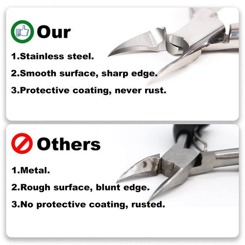Podiatrist Toenail Clippers for Ingrown&Thick Toenails, alicates para uñas de pies, Luxury Wooden Handle Nail Clippers, Professional Toenail Cutter for Seniors, Men, Women