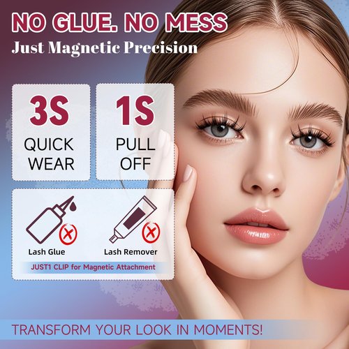 Mayhug Magnetic Eyelashes 3 Pairs, Reusable Magnetic Lashes with Applicator No Glue Needed Lash Clusters Kit Natural Look, Easy to Wear and Remove (3 Pairs-Kit 2)