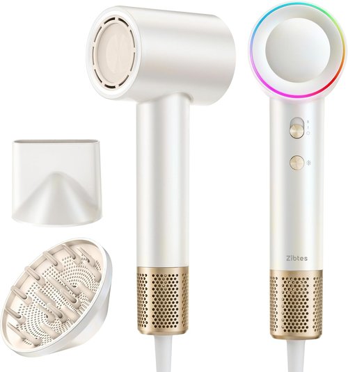 Skiennix High-Speed Hair Dryer - 160,000 RPM Brushless Motor for Ultra-Fast Drying | Low Noise & Ionic Technology, White