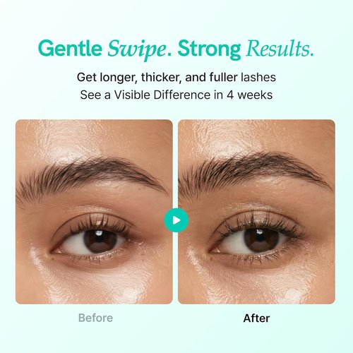 Korean Eyelash Growth Serum - Eyebrow Enhancer for Longer, Thicker Lashes | Biotin & Peptides | 0.3 fl oz