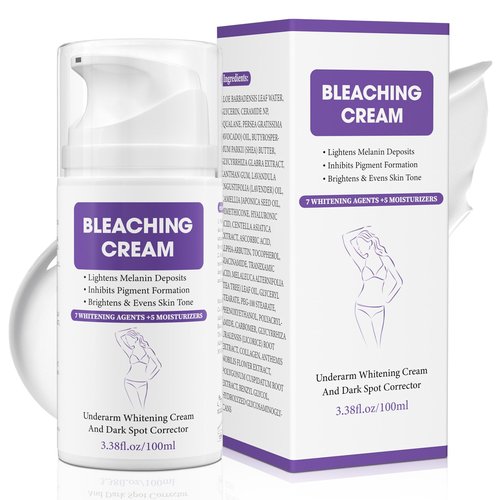 Skin Bleaching Cream, Dark Spot Remover for Face and Body, Hyperpigmentation Relief, Skin Lightening Cream with Vitamin C for Intimate Areas, Underarms, Knees, Elbows & Bikini Line, 3.38fl.oz