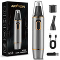 AREYZIN Nose Hair Trimmer for Men,Rechargeable Ear and Nose Trimmer,2 in 1 Painless Professional Eyebrow & Facial Hair Trimmer with IPX7 Waterproof Dual Edge Blades,Wet/Dry Use(Grey)