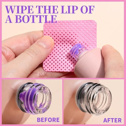 FANDAMEI Lint-Free Nail Wipes - 740PCS Gel Nail Cleaning Pads for Perfect Nail Prep