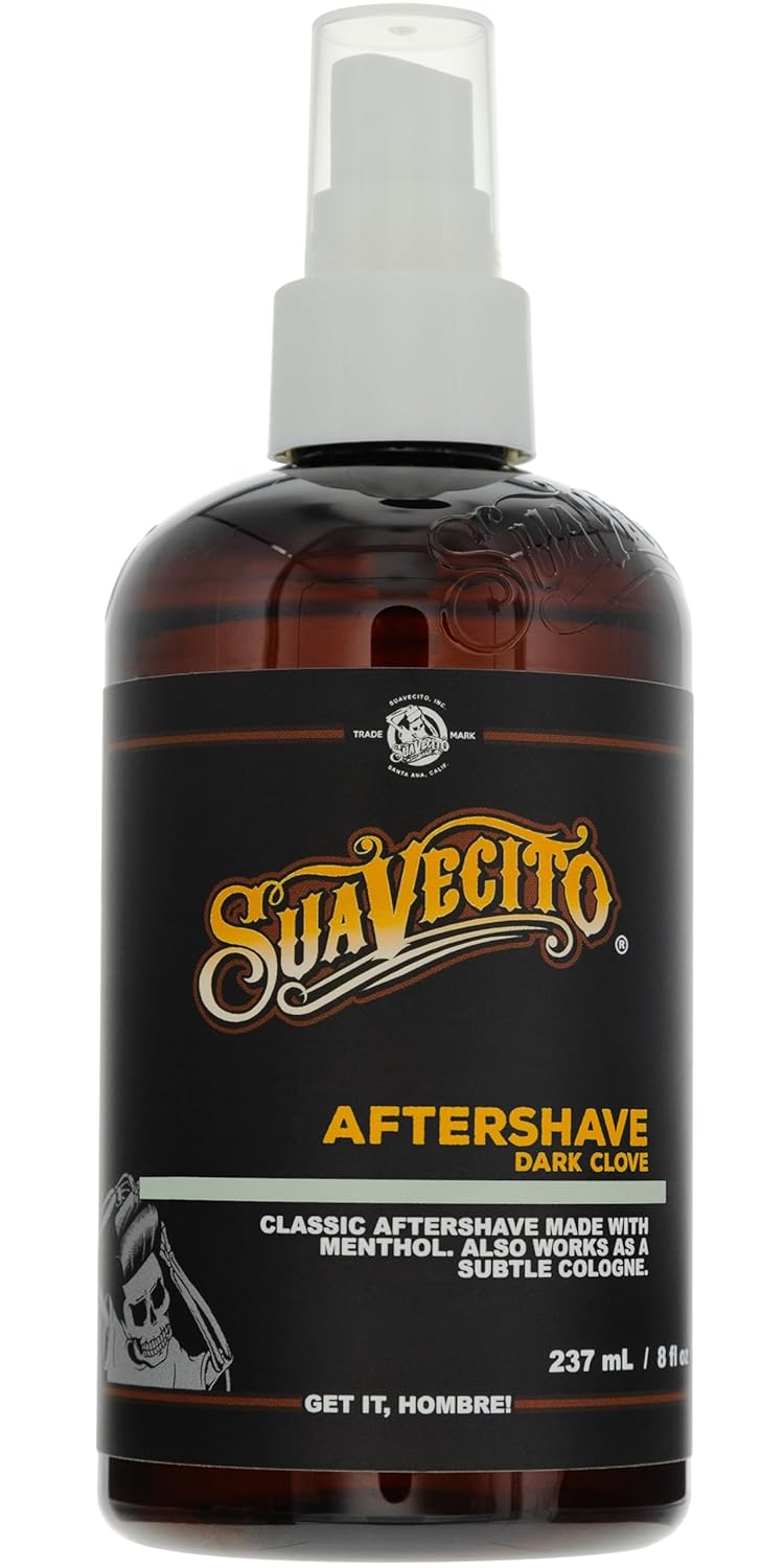 Suavecito Dark Clove Aftershave - Hydrating 8 oz. Pump Spray for Soothing Skin & All-Day Refreshing Scent