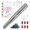 Electric Nail Drill Machine Professional, Rechargeable Cordless Nail File with Bits Kit for Acrylic Gel Dip Nails, Efile Manicure and Pedicure Kit for Home Salon Grinding Polishing Removing, Gray