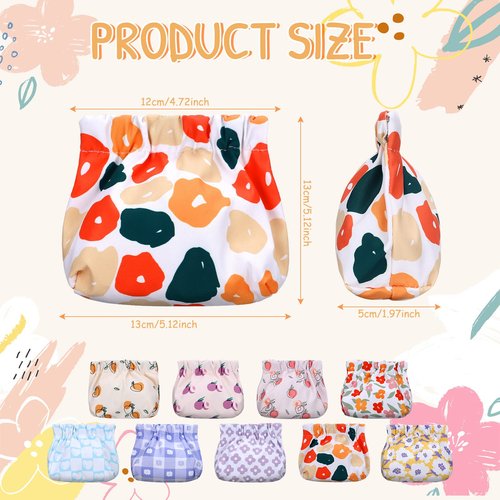 Buryeah 9 Pcs Mini Makeup Bag for Purse Cosmetic Bag Small Pouches Waterproof Travel Lipstick Organizer for Women(4.7 x 5.1 Inch)