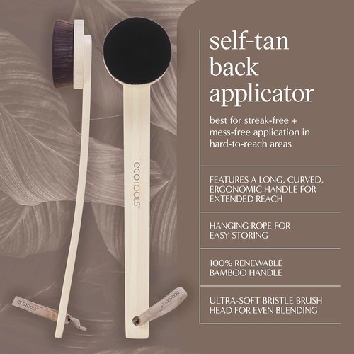 EcoTools Good Tan Self-Tan Back Applicator - Long Handle Brush for Effortless Sunless Tanning | Eco-Friendly & Vegan