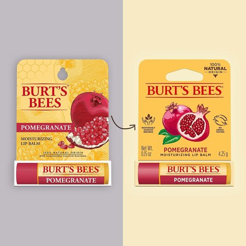 Burt's Bees 100% Natural Lip Balm - Pomegranate Flavor with Beeswax & Fruit Extracts | 0.15 Ounce