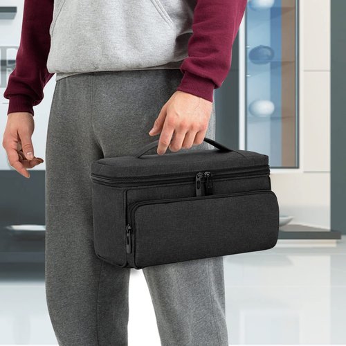CURMIO Barber Bag for Hair Clippers, Men Grooming Travel Case for Electronic Shaver, Hair Trimmer and Hair Cutting Tools, Black, Bag Only