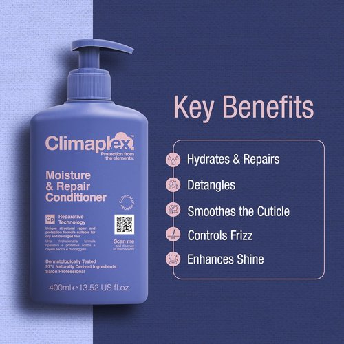 Climaplex Moisture & Repair Conditioner - Soothing & Regenerating Formula - 13.52 oz for All Hair Types