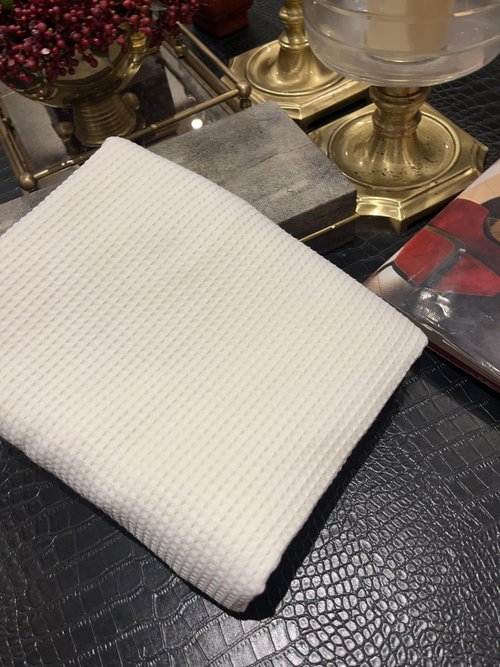 SHINARDO Soft Microfiber Double-Sided Blanket, Bicolourable, Breathable, 80 x 59 inches (White-Waffle Weave)