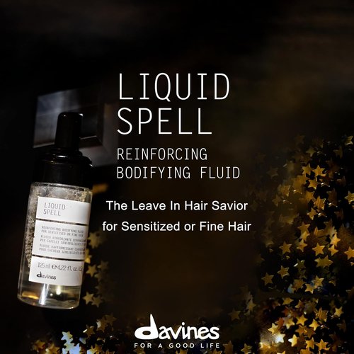 Davines Liquid Spell | Volumizing Treatment for Fine Hair - Thickens & Strengthens with Heat Protection - 4.23 Fl Oz
