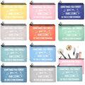 Reginary 20 Pcs Inspirational Gifts Bulk for Women Cosmetic Bag Makeup Bag with Zipper for Birthday Christmas Encouragement Appreciation Gifts(Macaron Color,Sometimes You Forget)