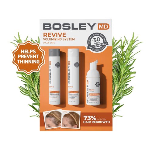 BosleyMD BosRevive Hair Care Kit - Color-Safe Solution for Thinning Hair | 30-Day Starter Size with Biotin & Botanical Extracts