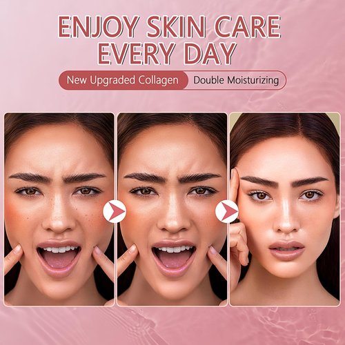 Qawnfy 5PCS Bio-Collagen Face Mask, Bio-collagen Real Deep Mask, Collagen Mask Overnight, Hydrating Hydrogel Masks, Anti Aging, Firming, Elasticity Improvement, for All Skin Types, 1.19 Fl Oz