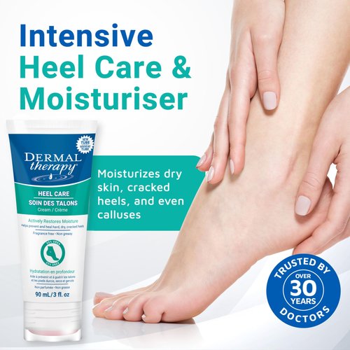 Dermal Therapy Heel Care Cream - Moisturizing Treatment that Repairs and Heals Dry, Rough, Cracked Heels and Feet (3 oz / 90g) - Pack of 2