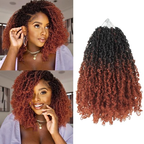 Haftaluv Yanky Twist Crochet Hair - 12 Inch, 9 Packs Pre Looped Mini Twist Synthetic Curly Crochet Hair Extensions For Black Women