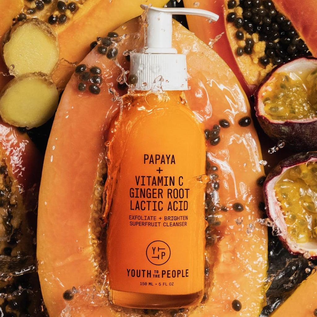 Youth To The People Superfruit Facial Cleanser - Gentle Exfoliating Face Wash with Papaya & Vitamin C for Radiant Skin | AHA + BHA Formula, Sulfate-Free