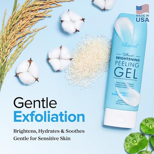 Ebanel Brightening Peeling Gel - Gentle Exfoliating Face & Body Scrub with Hyaluronic Acid | Deep Pore Cleanser
