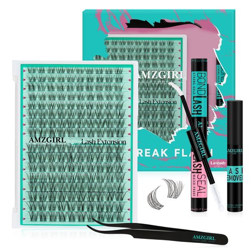 Lash Clusters Kit,160pcs Natural Eyelash Extension with Lash Bond and Seal Waterproof,Remover For Lashes Cluster,Lash Applicator Tool For False Eyelashes Extensions At Home(Lavendy,Kit)