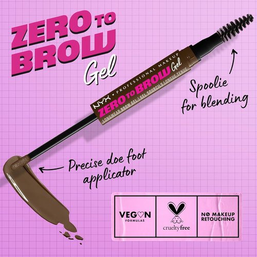 NYX PROFESSIONAL MAKEUP Zero To Brow Eyebrow Gel - Longwear Formula in Chocolate Shade