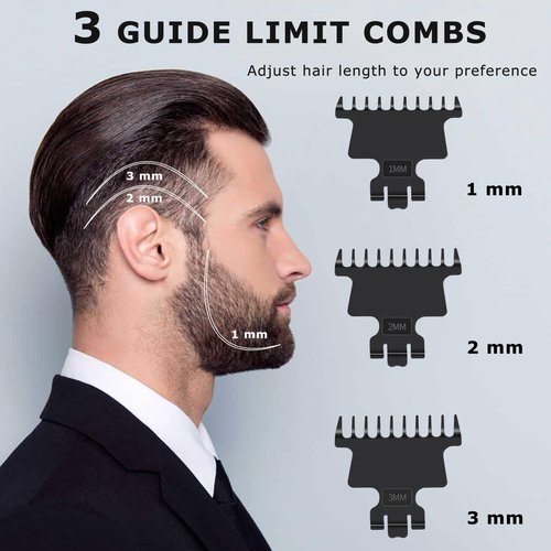 KEMEI 2293 Zero Gapped Hair Trimmer for Men, Cordless T Blade Beard Trimmer with LED Display, Professional Barber Hair Clippers, Orange