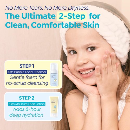 GOONGBE Kids Bubble Face Wash – Tear-Free Micellar Foam Cleanser for Sensitive Skin – Gentle Sunscreen Removal, Low pH with Panthenol & Cica – Pump Foam, Allergen-Free, 3.38 fl oz