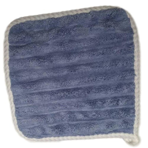 SOFTBATFY Soft Washcloths 12 Pack, High Absorbent Microfiber Ribbed Essential Washcloths for Bathroom, Home, Hotel, Spa, Beach, Pool, Gym (Washcloth - Set of 12, Blue)