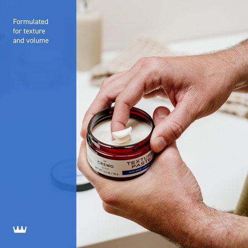 Cremo Hair Styling Texture Paste - Premium Barber Grade Formula for Effortless Styling | 3.4 Oz