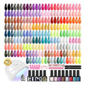 phoenixy 71 Pcs Gel Nail Polish Kit with U V Light, 60 Pcs Gel Nail Kit for Beginners with Everything 5 Pcs Base Top Coat Manicure Starter Nail Polish Set Valentine Gifts for Women