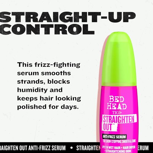 TIGI Bed Head Straighten Out Anti-Frizz Serum - Smooth & Shine Styling Serum for All Hair Types