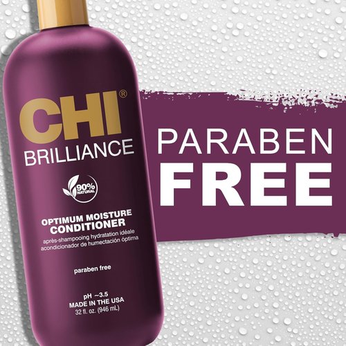 CHI Deep Brilliance Conditioner - Strengthening Moisture with Olive & Monoi Oil | 32 Oz, Sulfate-Free