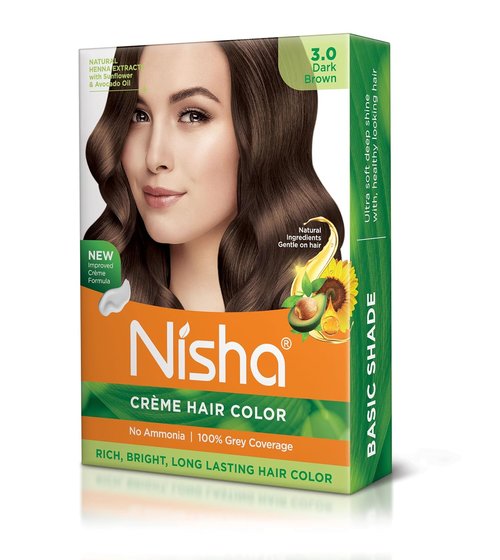 Nisha Hair Color - Dark Brown Permanent Dye | Long-Lasting, Ammonia-Free, Vegan & Cruelty-Free