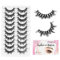 SONAFEEL False Eyelashes Wispy Full Natural Faux Mink Lashes 14mm 10Pairs Spiky Strip Lashes Pack Reusable Slightly Dramatic Fake Lashes