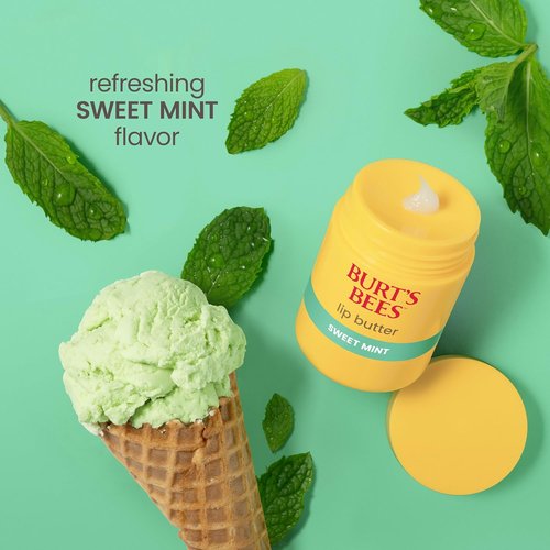 Burt's Bees Sweet Mint Lip Butter - 24-Hour Hydration & Moisture Lock | 0.5 Oz Antioxidant Formula
