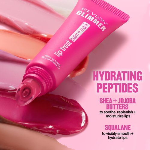 Revlon Glimmer Lip Treat Balm + Mask™, Overnight Peptide Lip Treatment, Hydrating, 002 Marshmallow Dreams, 0.4 fl oz