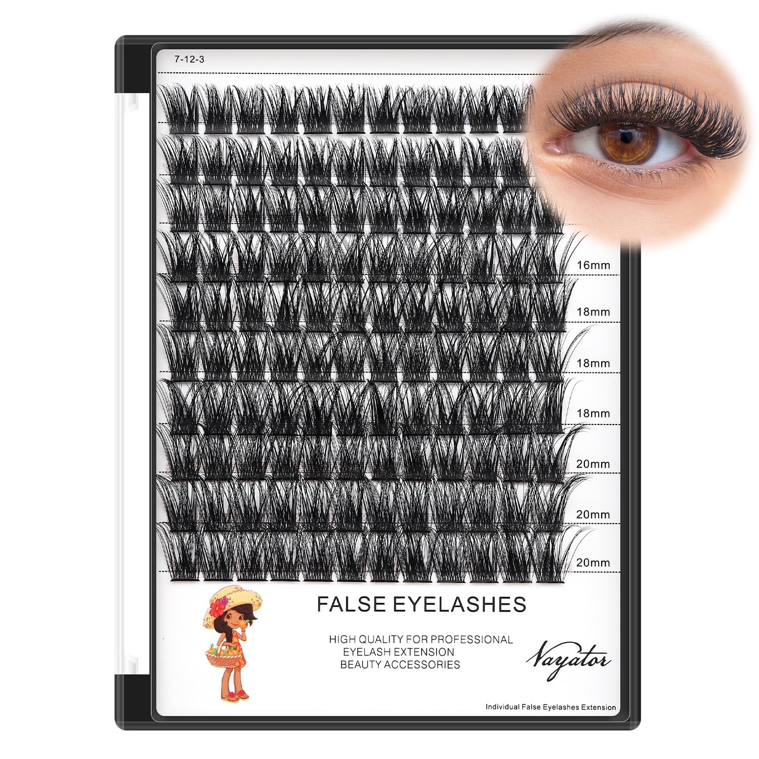 →VAYATOR Lashes Mixed Kit/False Lashes Lash Bond & Seal Kit Multiple styles To Choose 8-20mm Mix D Curl/DD Curl Makeup Cluster Grafting Eyelashes Individual Extension (C#12-14-16mm Mixed)