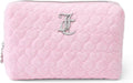 Juicy Couture Pink Makeup Bag - Travel Organizer with Zip Top & Heart Logo Design