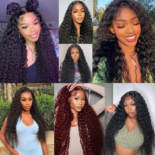 Isufer 6x6 Closure Water Wave Frontal Hd Transparent Lace 10 Inch Pre Plucked Natural Hairline With Baby Hair High Density Wet And Wavy Brazilian Virgin Human Hair