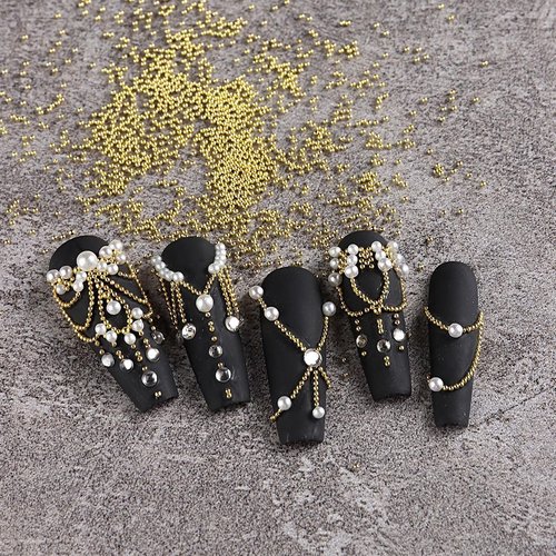 3D Star Nail Charms, Gold & Silver Mixed Styles Metallic Studs Rhinestones Stars and Mixed Sizes Mini Metal Caviar Beads, Nail Jewelry Decorations Manicure Supplies with Tweezers and Pick-up Pencil