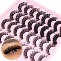 Russian Strip Lashes D Curly False Eyelashes Wispy 4 Styles Fake Eyelashes Natural Russian Eyelashes Fuzzy Mink Lashes that Look Like Extensions 16 Pairs ALICROWN