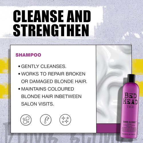 TIGI Bed Head Dumb Blonde Shampoo - Nourishing Formula for Blondes | 25.36 Fl Oz